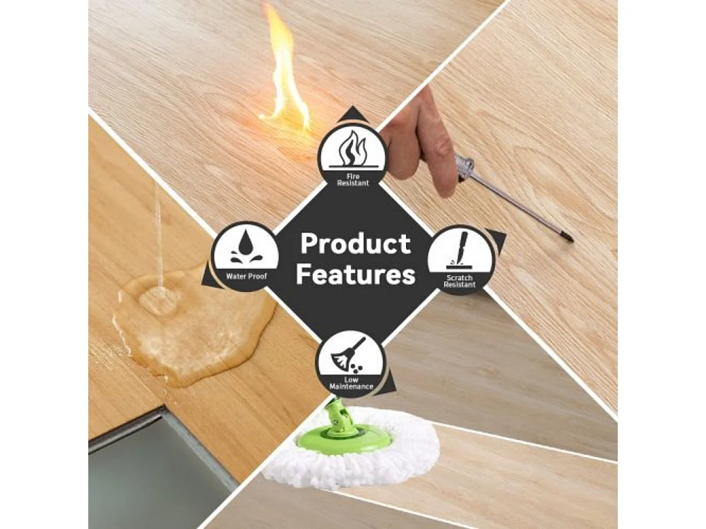 Revêtement de sol en vinyle composite de bois en plastique