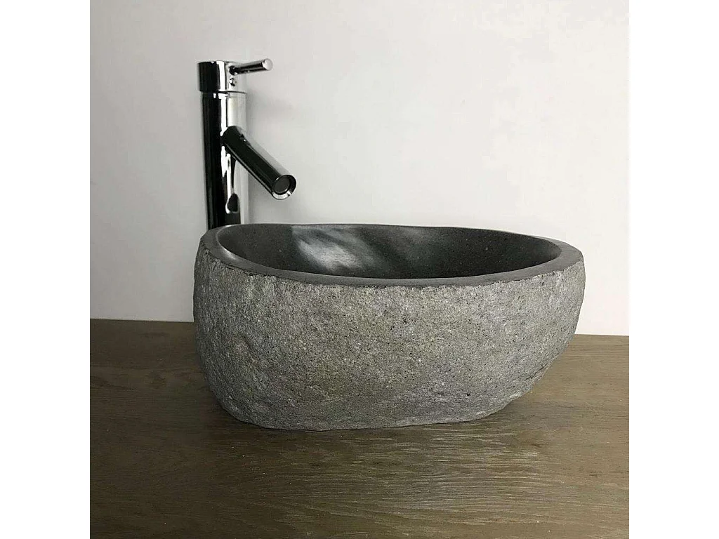 GALÉO - Vasque en Pierre à Poser 30cm | Design Épuré et Élégant - Installation Facile - Matériau Durable et Naturel - Idéal pour Salle de Bain