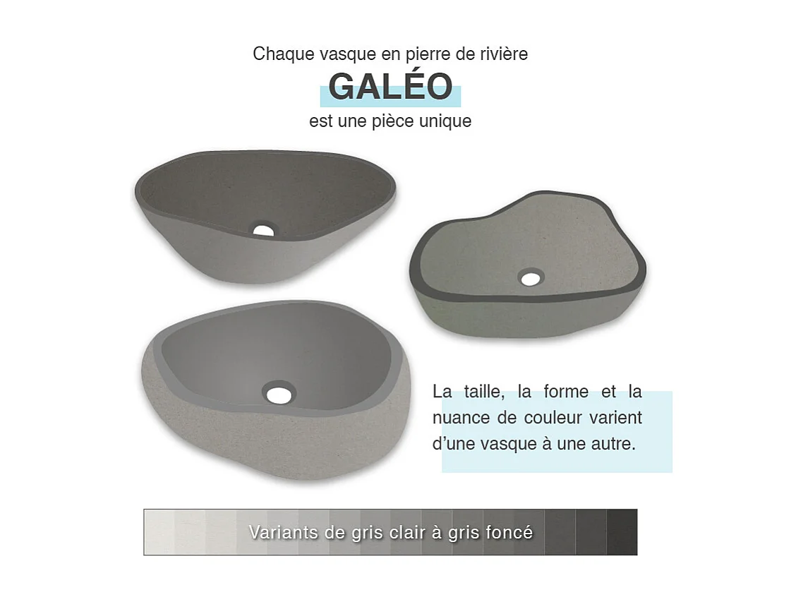 GALÉO - Vasque en Pierre à Poser 30cm | Design Épuré et Élégant - Installation Facile - Matériau Durable et Naturel - Idéal pour Salle de Bain