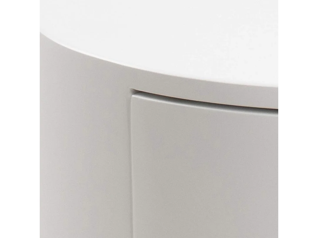 Polo table de nuit Ø40cm 1 tiroir blanc.