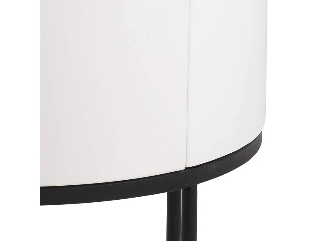 Polo table de nuit Ø40cm 1 tiroir blanc.