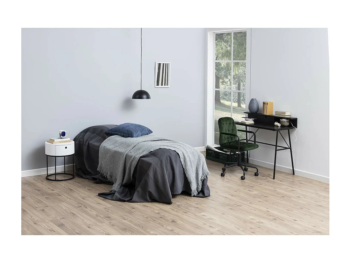 Polo table de nuit Ø40cm 1 tiroir blanc.