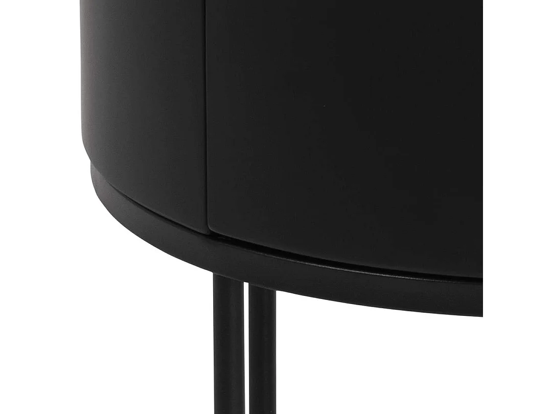 Polo table de nuit Ø40cm1 tiroir noir.