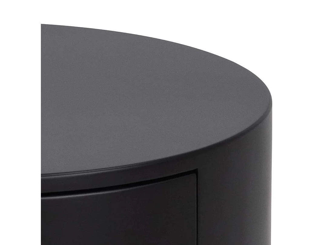 Polo table de nuit Ø40cm1 tiroir noir.