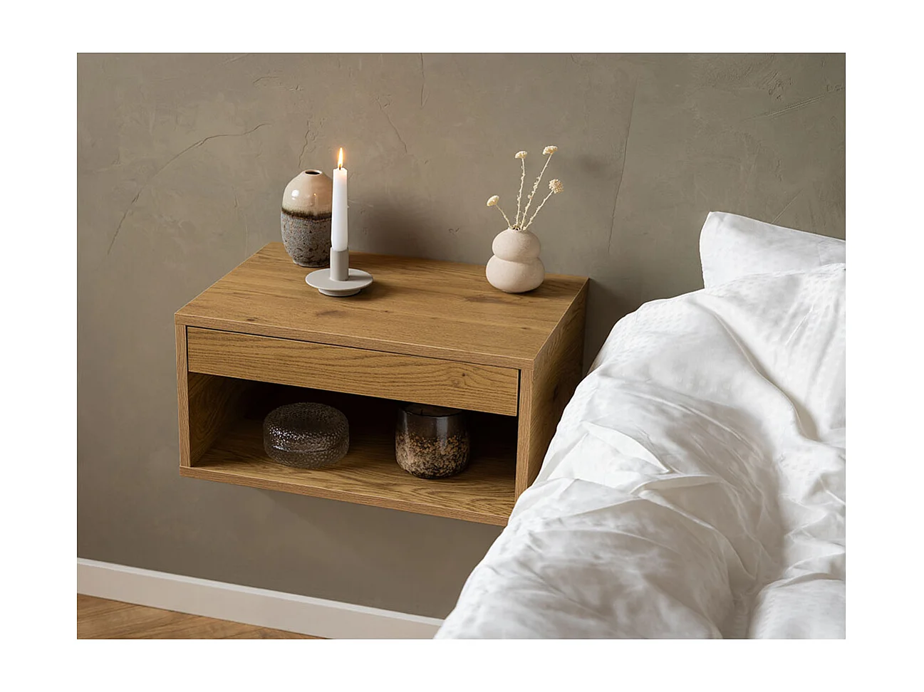 Cholet table de nuit 1 tiroir nature.