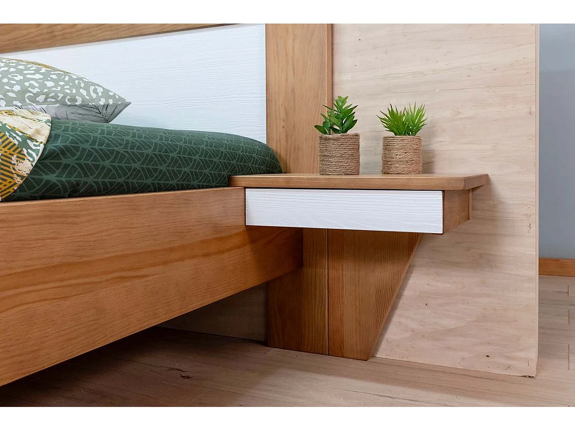 chevet suspendu 1 tiroir duo - chêne clair