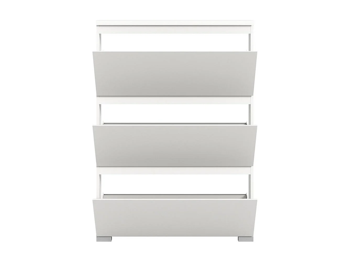 Shoelove meuble à chaussures 3 claquement de portes 95x130cm blanc.