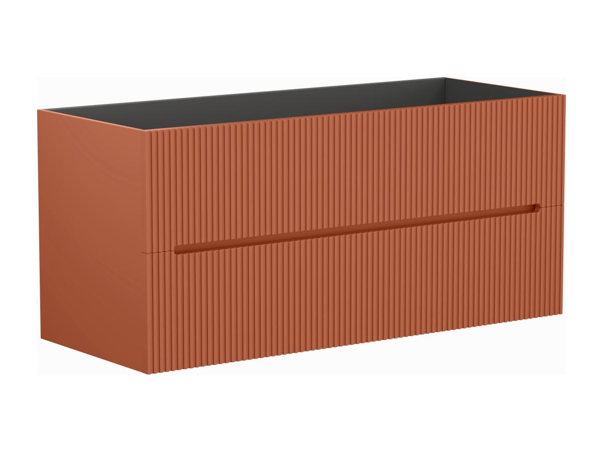 Waschbeckenunterschrank hängend - Terracotta gerippt - 120 cm - PAVANI günstig online kaufen