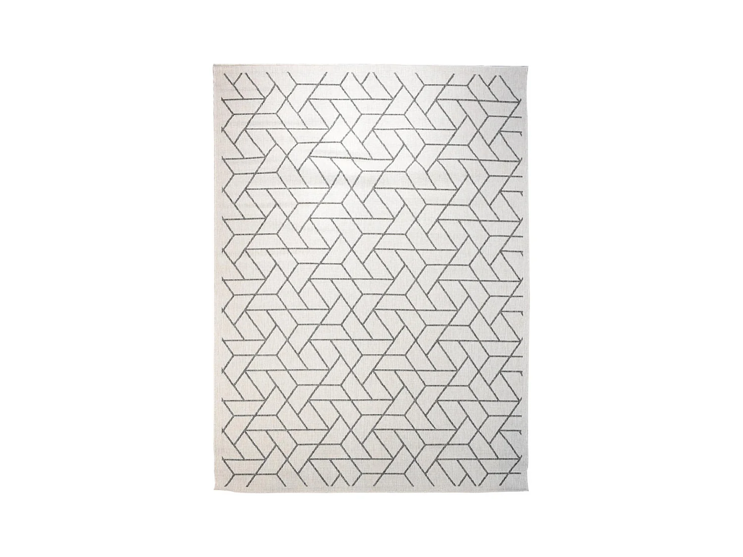 Tapis extérieur, kilim reversible 80x150 LYN2 R REVERSIBLE gris et crème