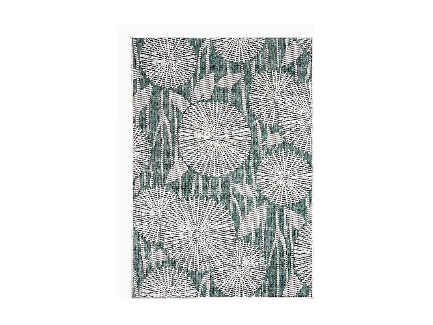 Tapis extérieur, kilim reversible 160x230 LYN2 AX REVERSIBLE vert et crème