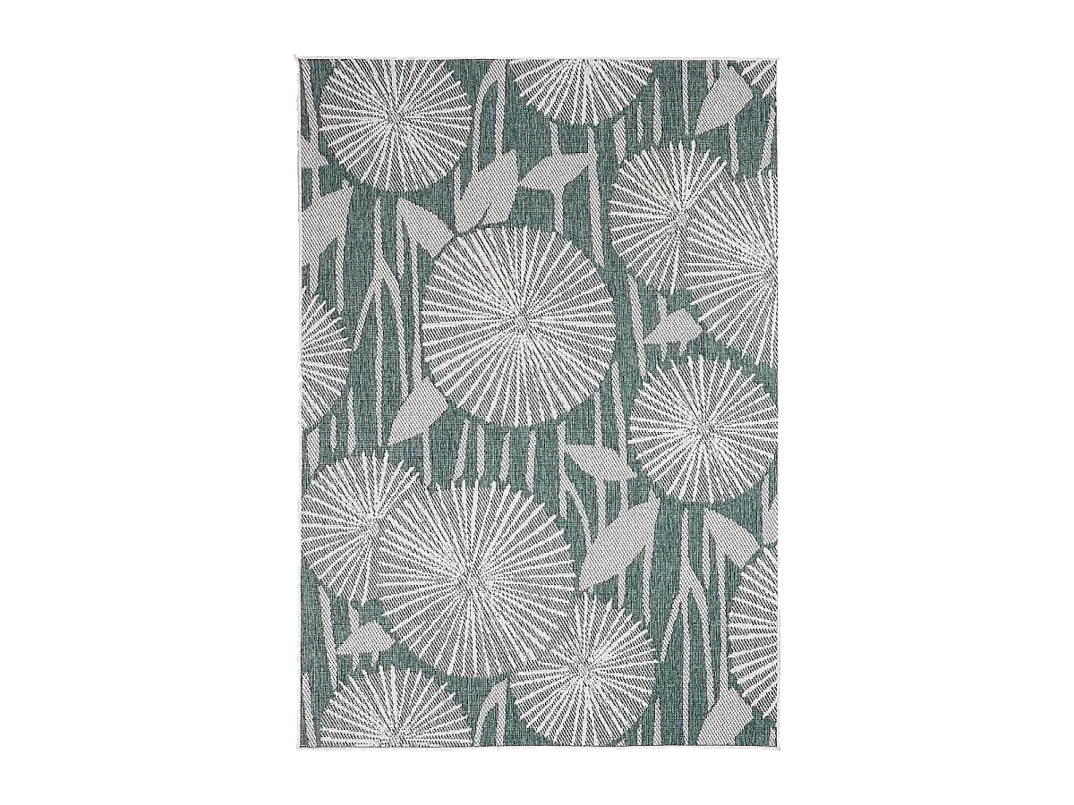 Tappeto da esterno, kilim reversibile 160x230 EX1 PARA verde e panna