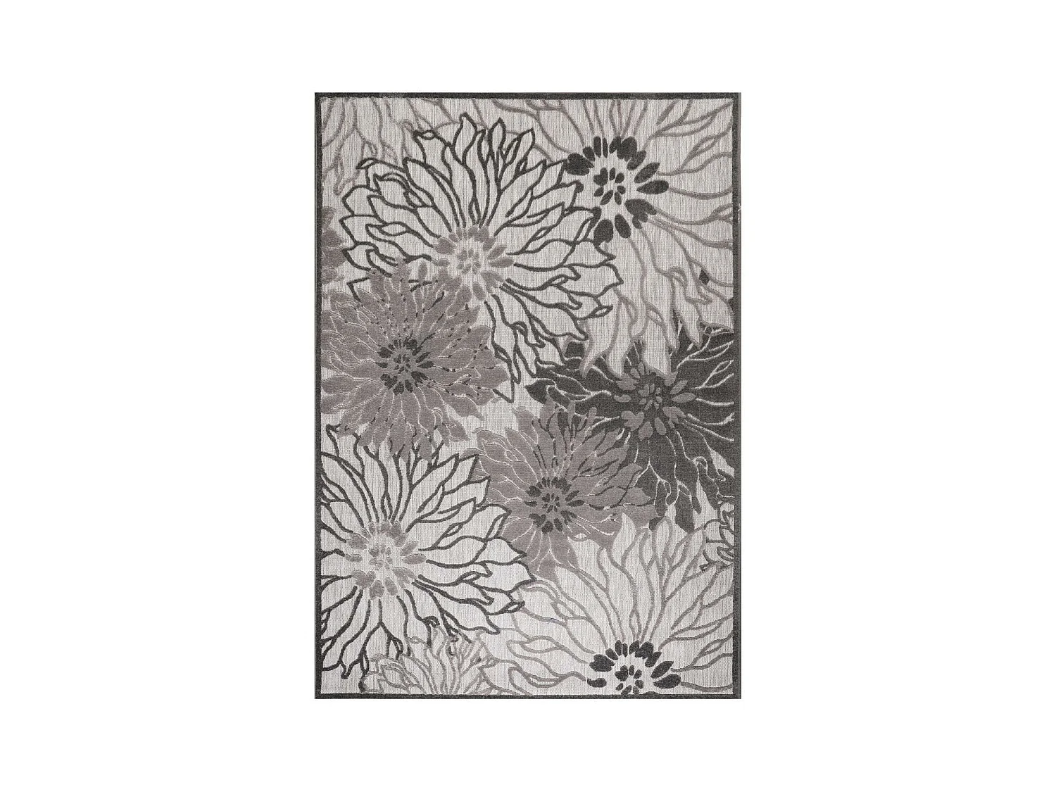 Tapis extérieur 80x150 tissé kilim gris clair CHIMEKA