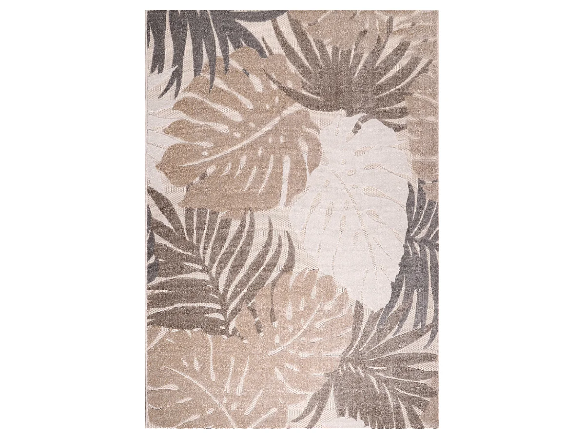 Tapis extérieur 160x230 tissé kilim beige et crème CHIMEKI
