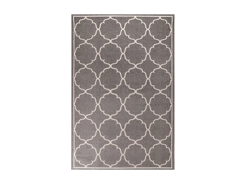 Tapis extérieur 160x230 tissé kilim gris clair KUMA