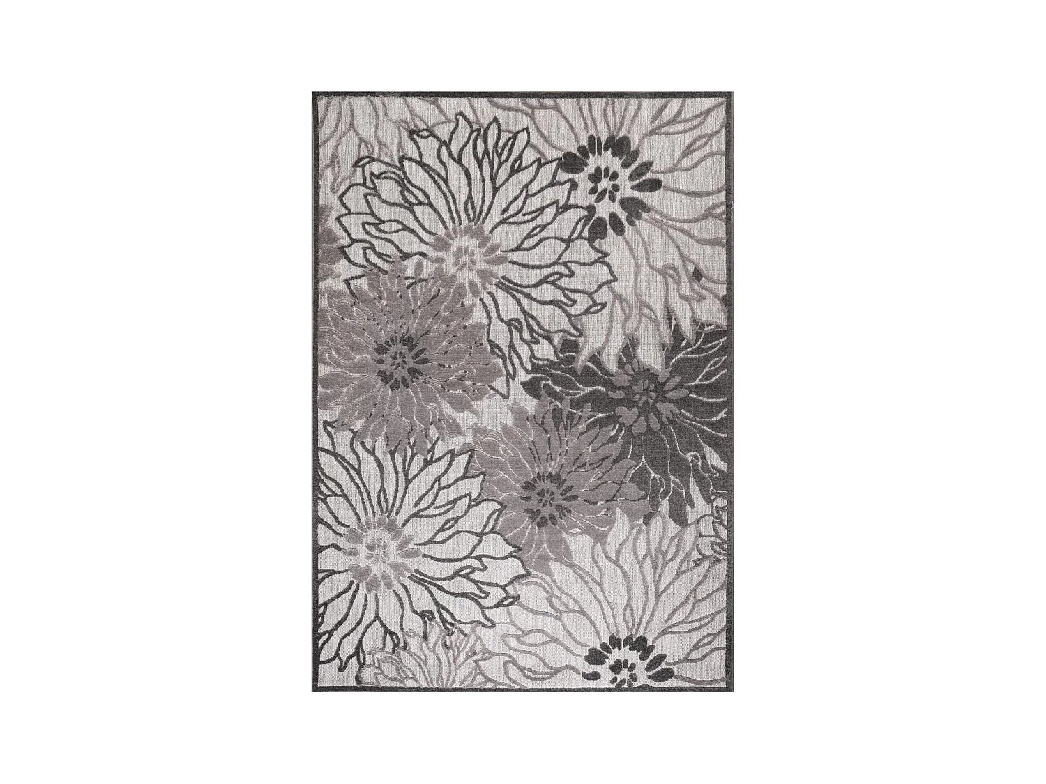 Tapis extérieur 160x230 tissé kilim gris clair CHIMEKA