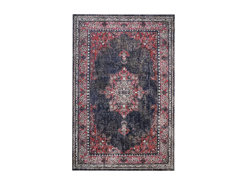 Tapis extérieur 150x220 tissé kilim rouge et brun OZLEM