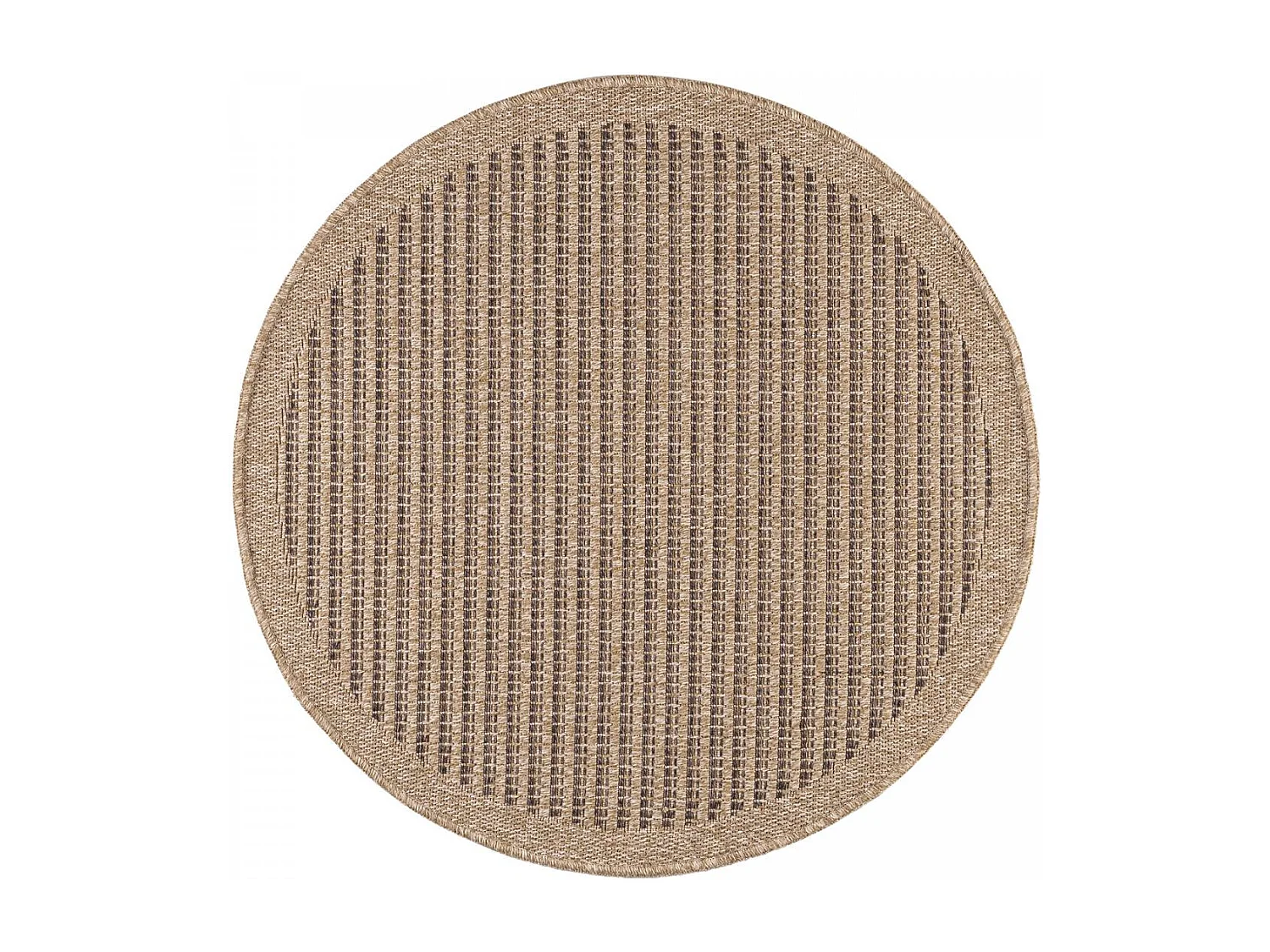 Tapis rond d'extérieur Ø160cm tissé kilim marron JUTE ART