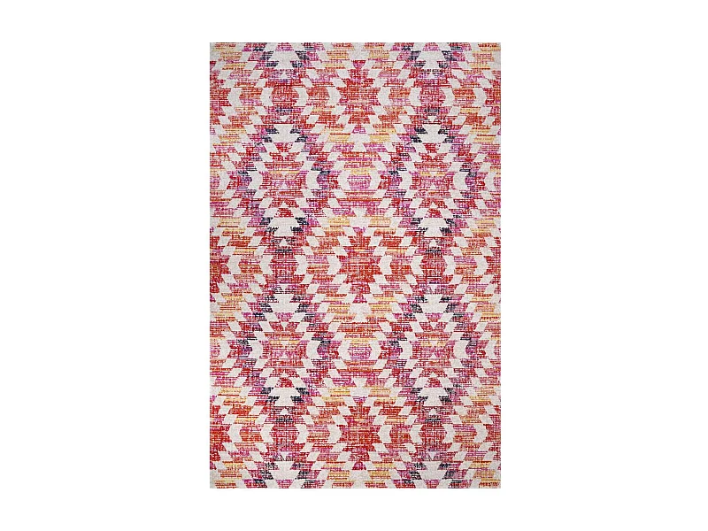 Tapis extérieur 120x170 tissé kilim rose et rouge SANDRINE