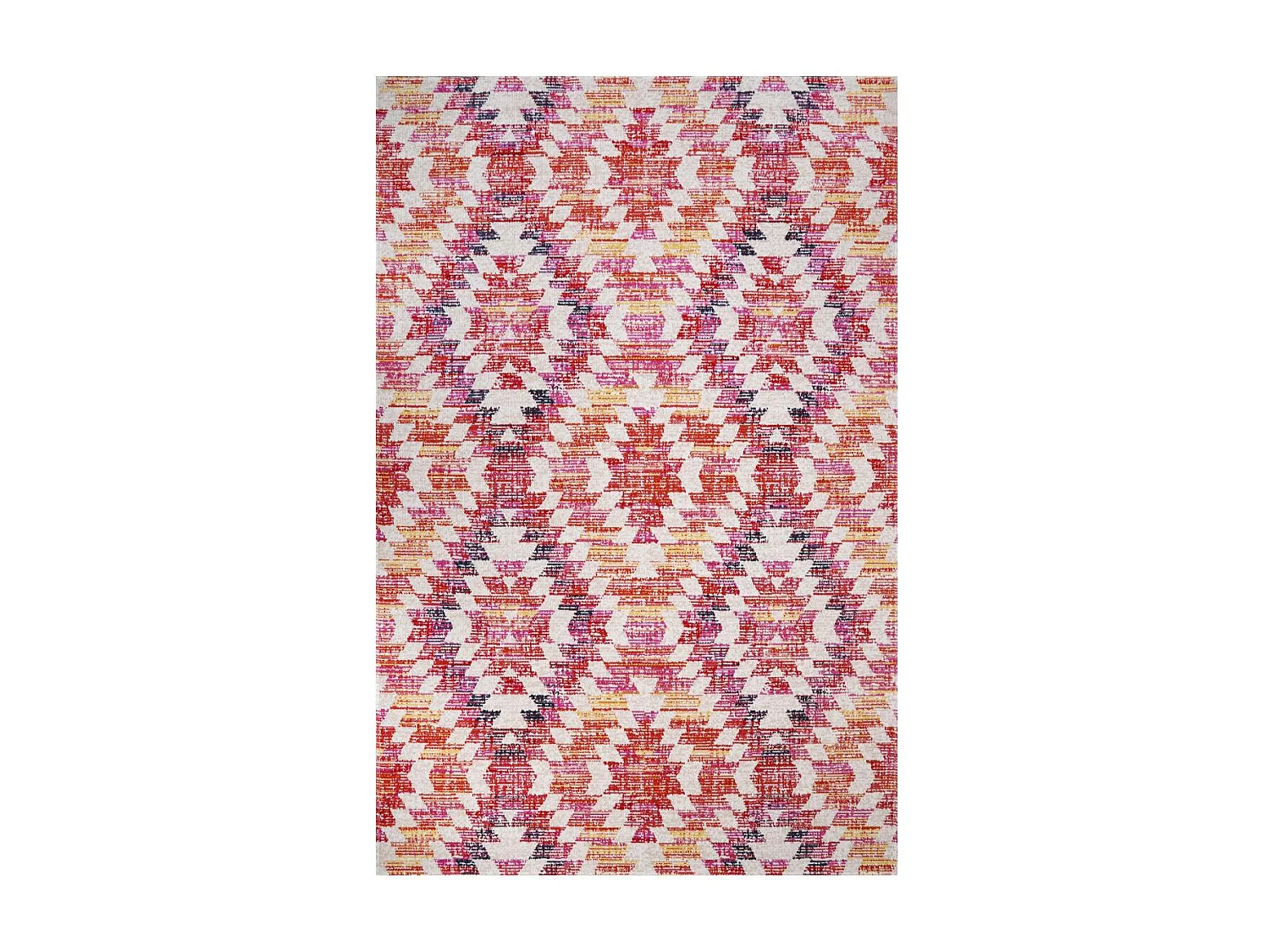 Tapis extérieur 120x170 tissé kilim rose et rouge SANDRINE