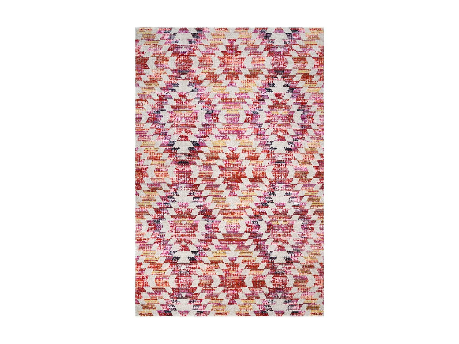 Tapis extérieur 120x170 tissé kilim rose et rouge SANDRINE