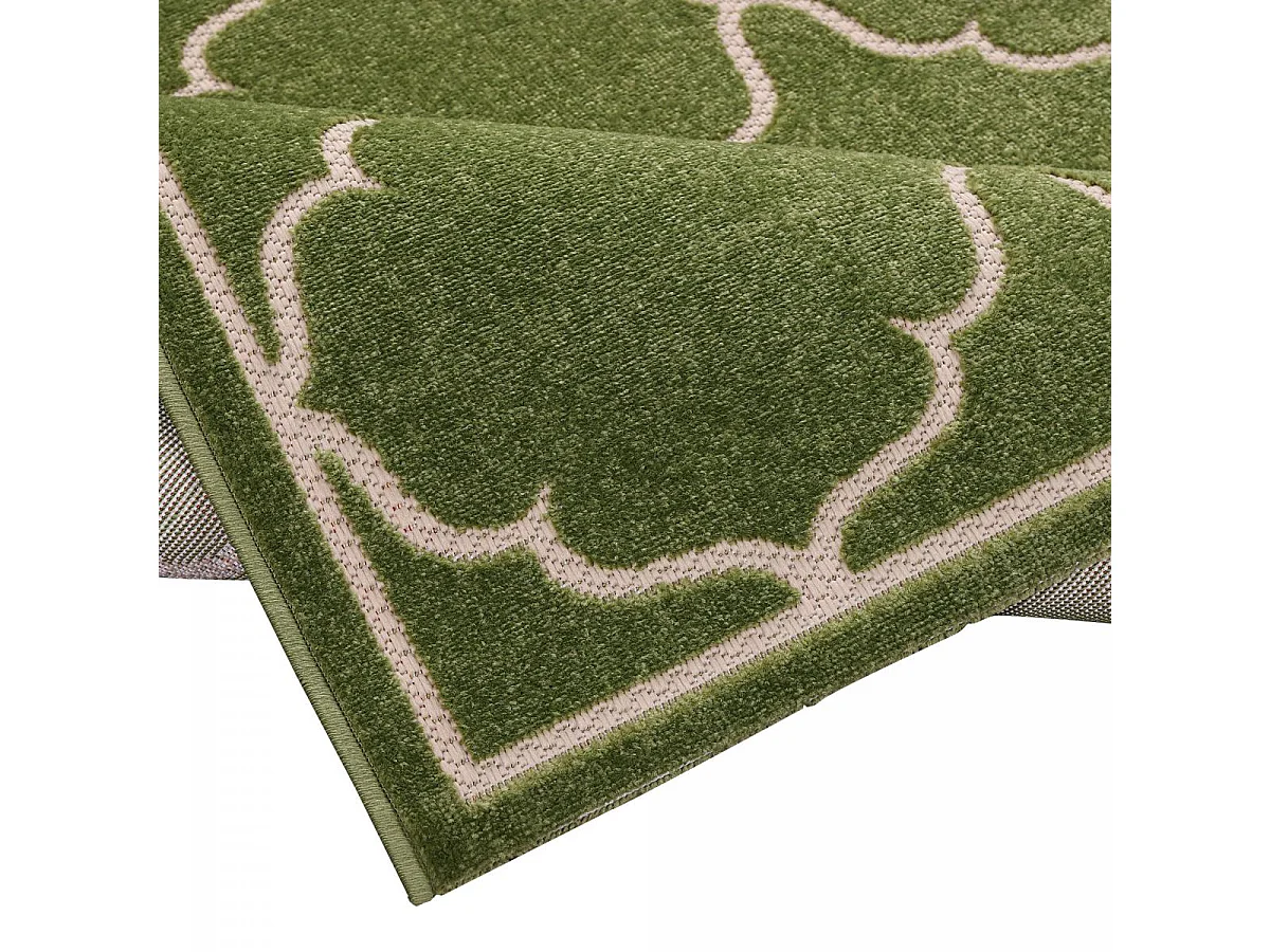 Tapis extérieur 140x200 tissé kilim vert KUMA
