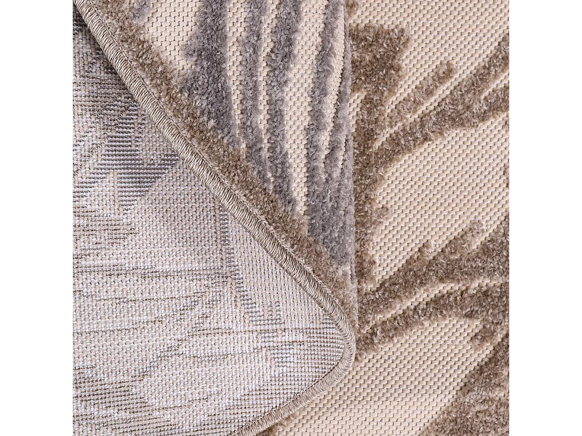 Tappeto da esterno 140x200 tessuto kilim marrone e crema CHIMEKO