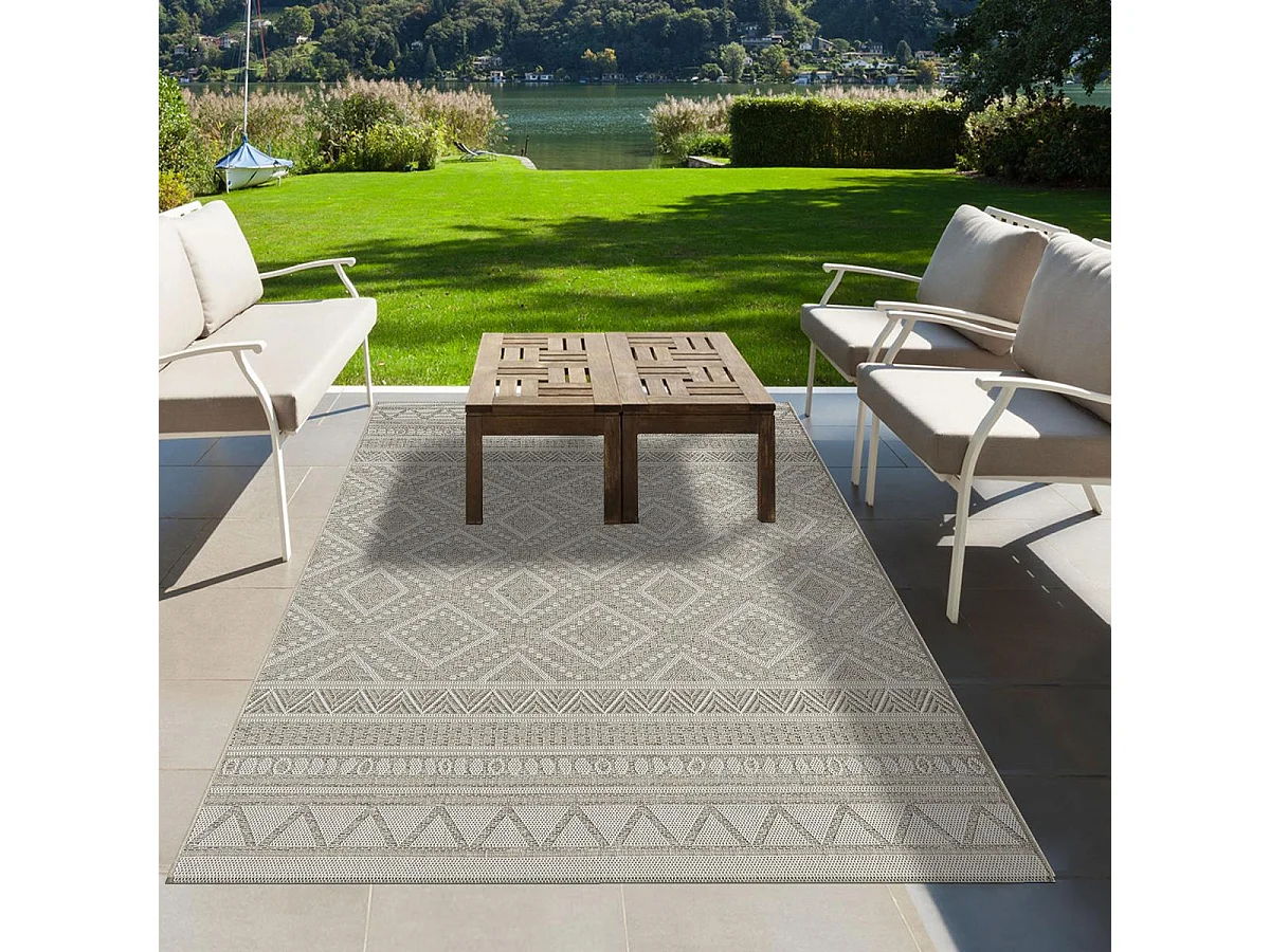 Tappeto da esterno kilim intrecciato rettangolare HAWAIOU EX