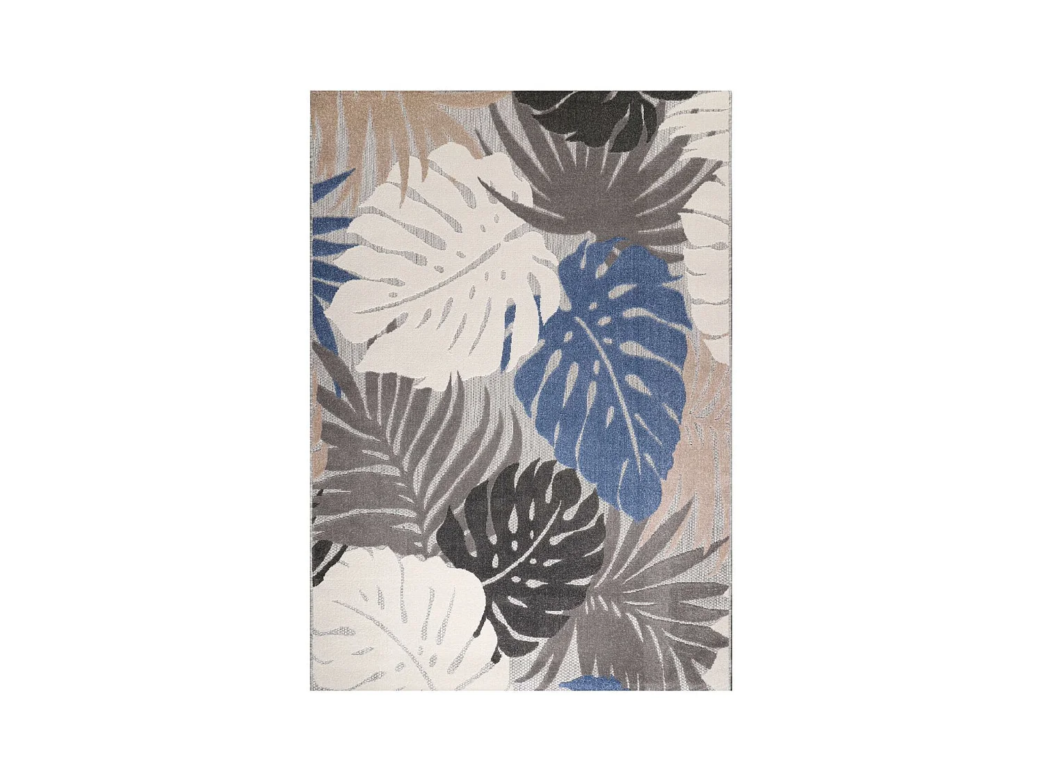 Tapis extérieur Ø200cm rond tissé kilim beige CHIMEKI