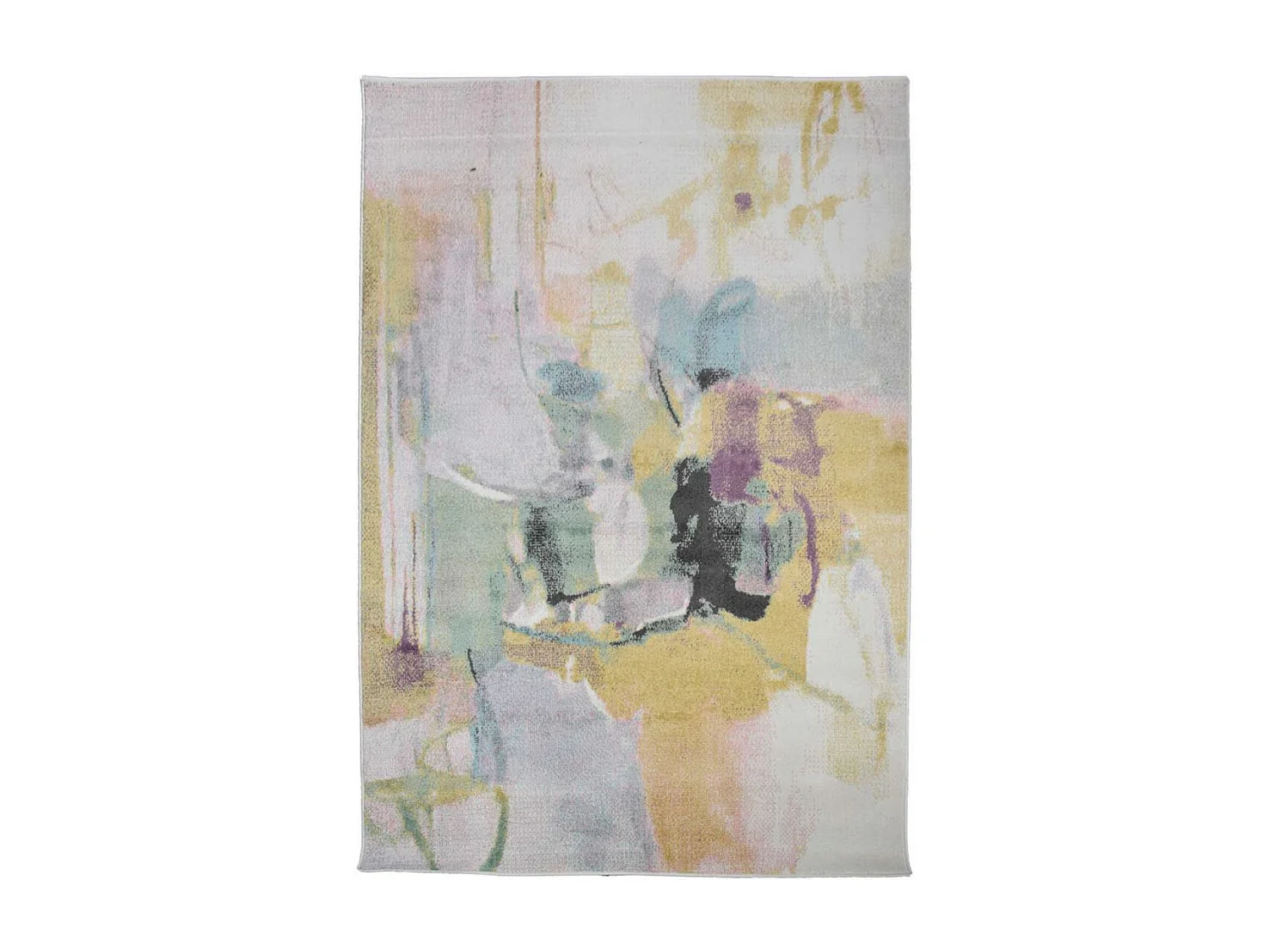 tapis cuisine 120x170 tissé beige et marron rectangle motif abstrait CLANDA