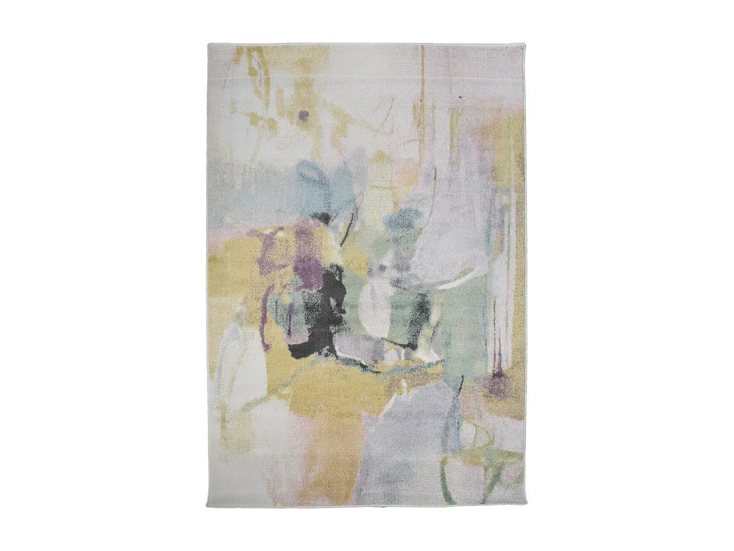 tapis cuisine 120x170 tissé beige et marron rectangle motif abstrait CLANDA