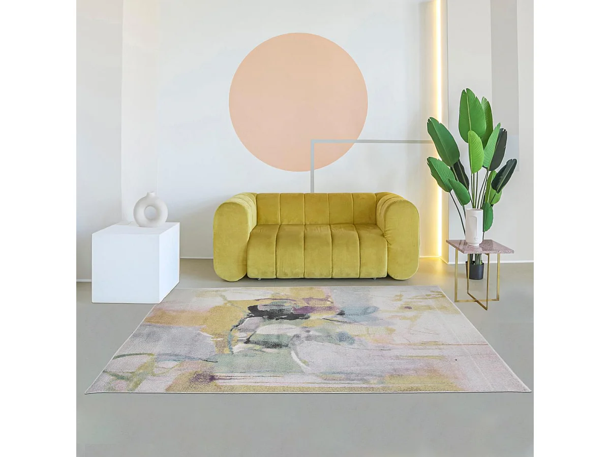 tappeto da cucina 120x170 tessuto rettangolare beige e marrone disegno astratto CLANDA