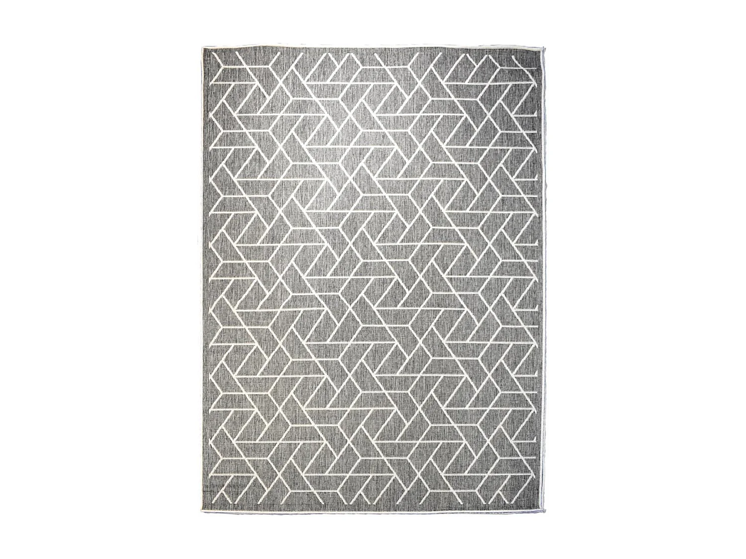 Tapis extérieur, kilim reversible 60x110 LYN2 R REVERSIBLE gris et crème