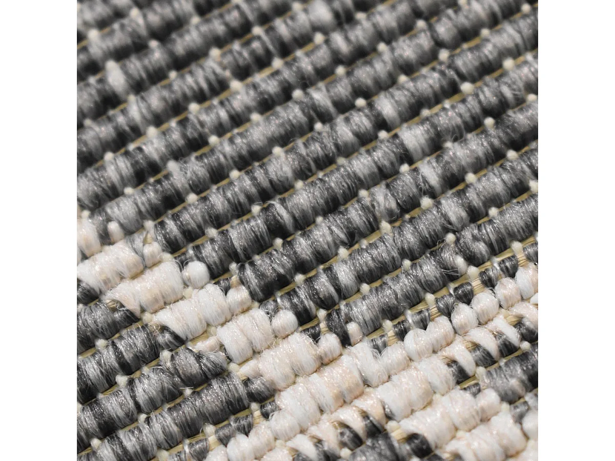 Tapis extérieur, kilim reversible 60x110 LYN2 R REVERSIBLE gris et crème