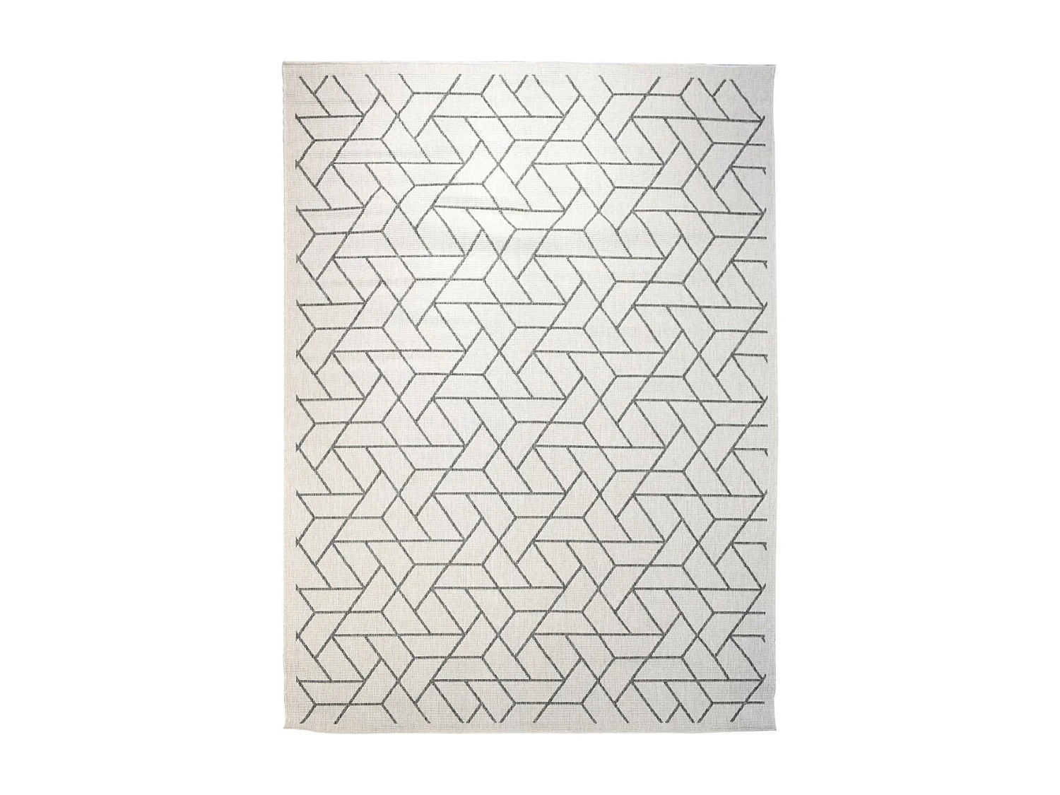 Tapis extérieur, kilim reversible 60x110 LYN2 R REVERSIBLE gris et crème