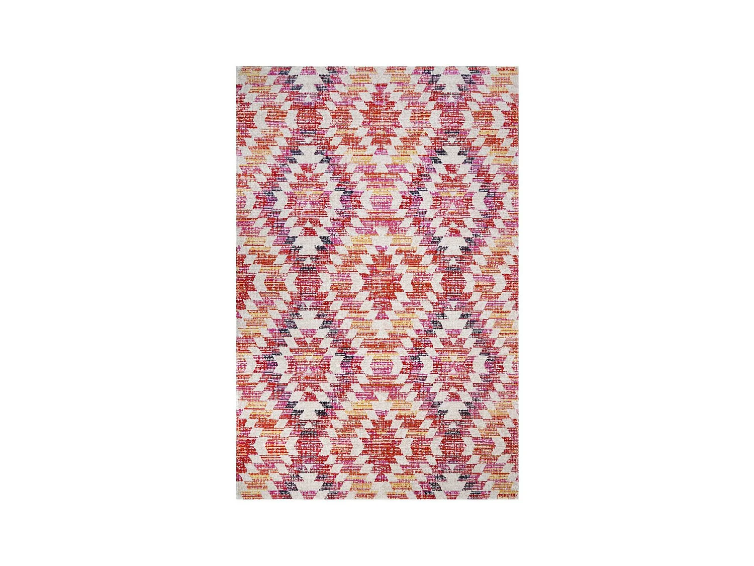 Tapis extérieur 150x220 tissé kilim rose et rouge SANDRINE