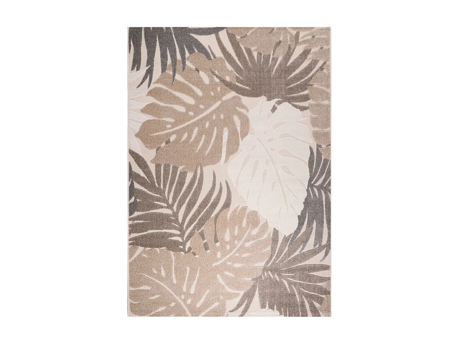 Tapis extérieur 200x290 tissé kilim beige et crème CHIMEKI