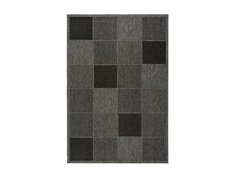 Tapis extérieur 160x230 tissé kilim gris clair et gris foncé clair LYN45 SUNSAU 5