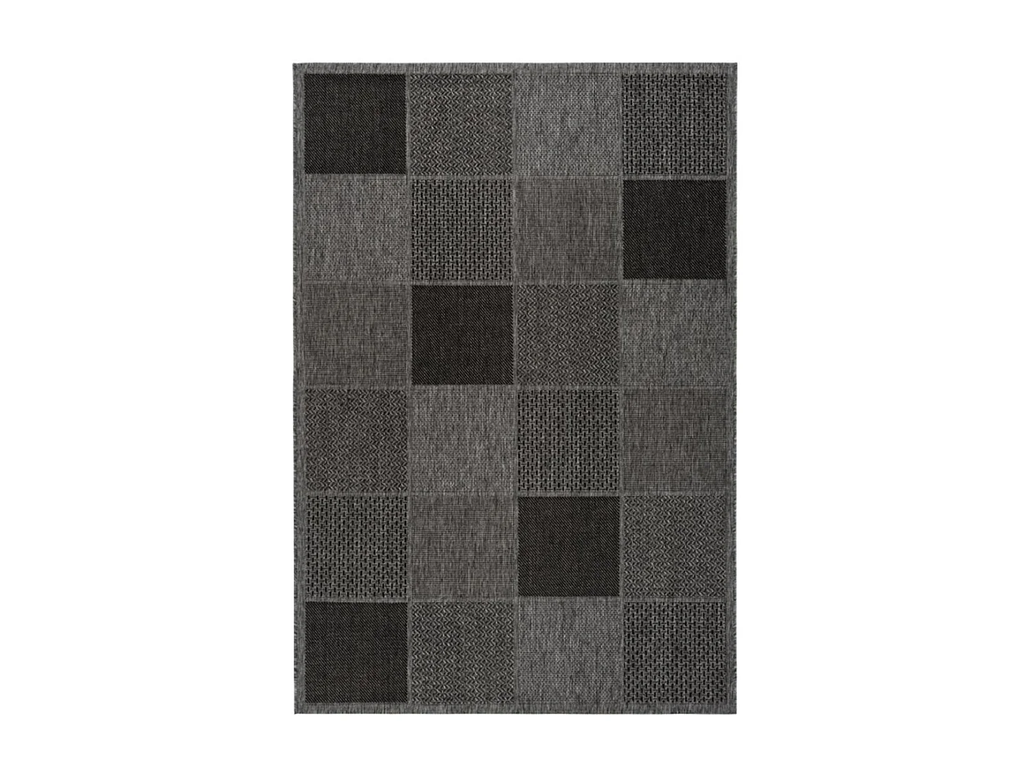 Tapis extérieur 160x230 tissé kilim gris clair et gris foncé clair LYN45 SUNSAU 5