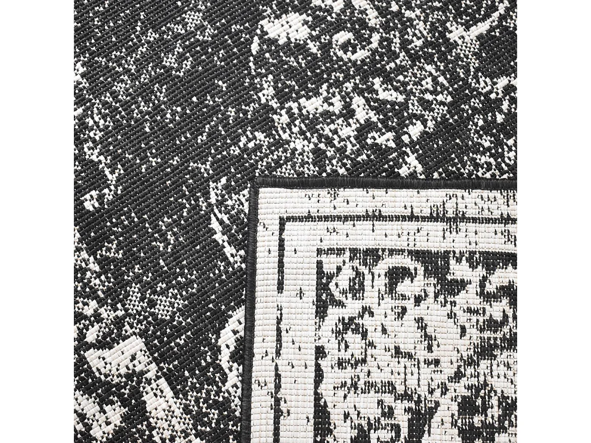 Tapis extérieur, kilim reversible 120x170 LYN2 AP REVERSIBLE noir