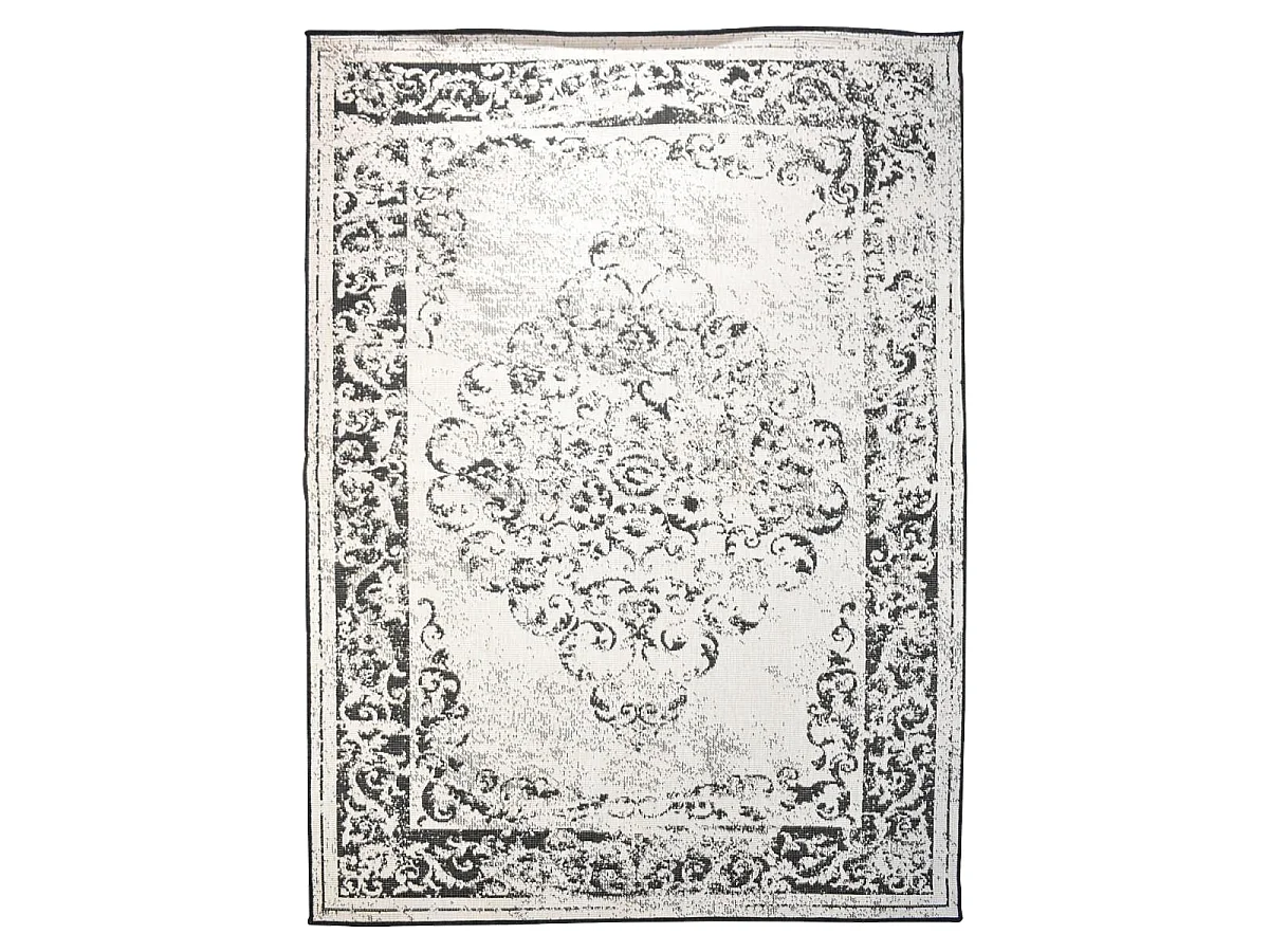 Tapis extérieur, kilim reversible 120x170 LYN2 AP REVERSIBLE noir