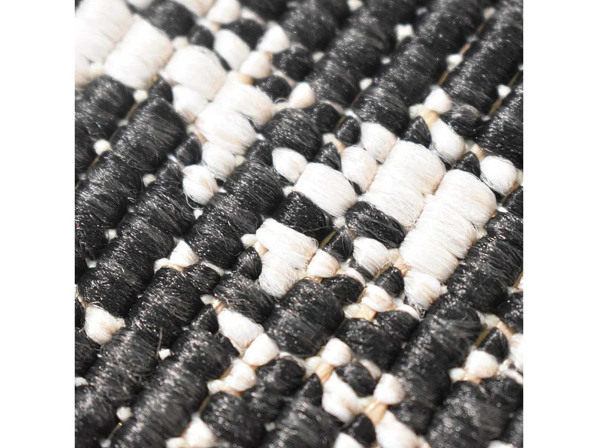 Tapis extérieur, kilim reversible 120x170 LYN2 AP REVERSIBLE noir