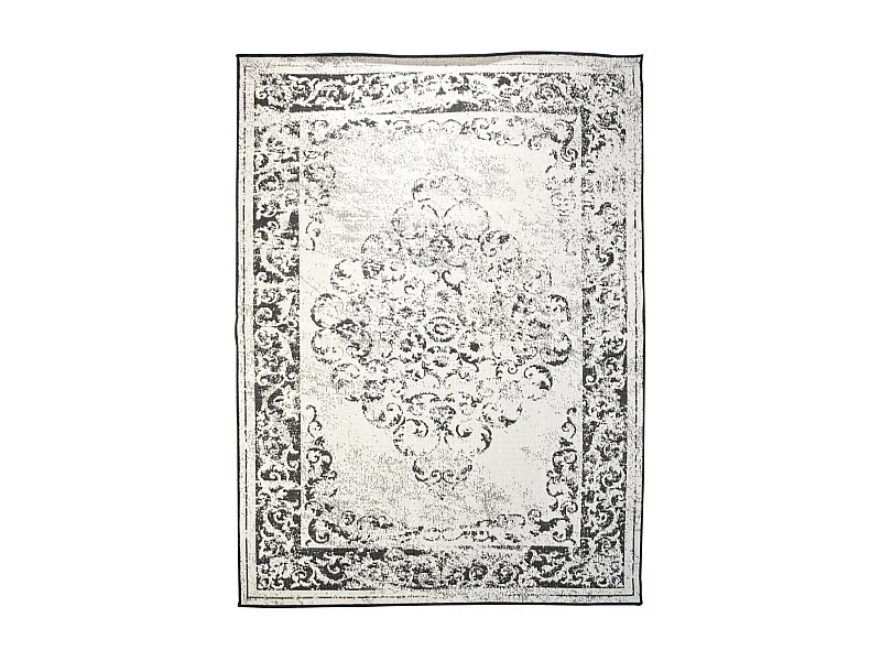 Tapis extérieur, kilim reversible 120x170 LYN2 AP REVERSIBLE noir