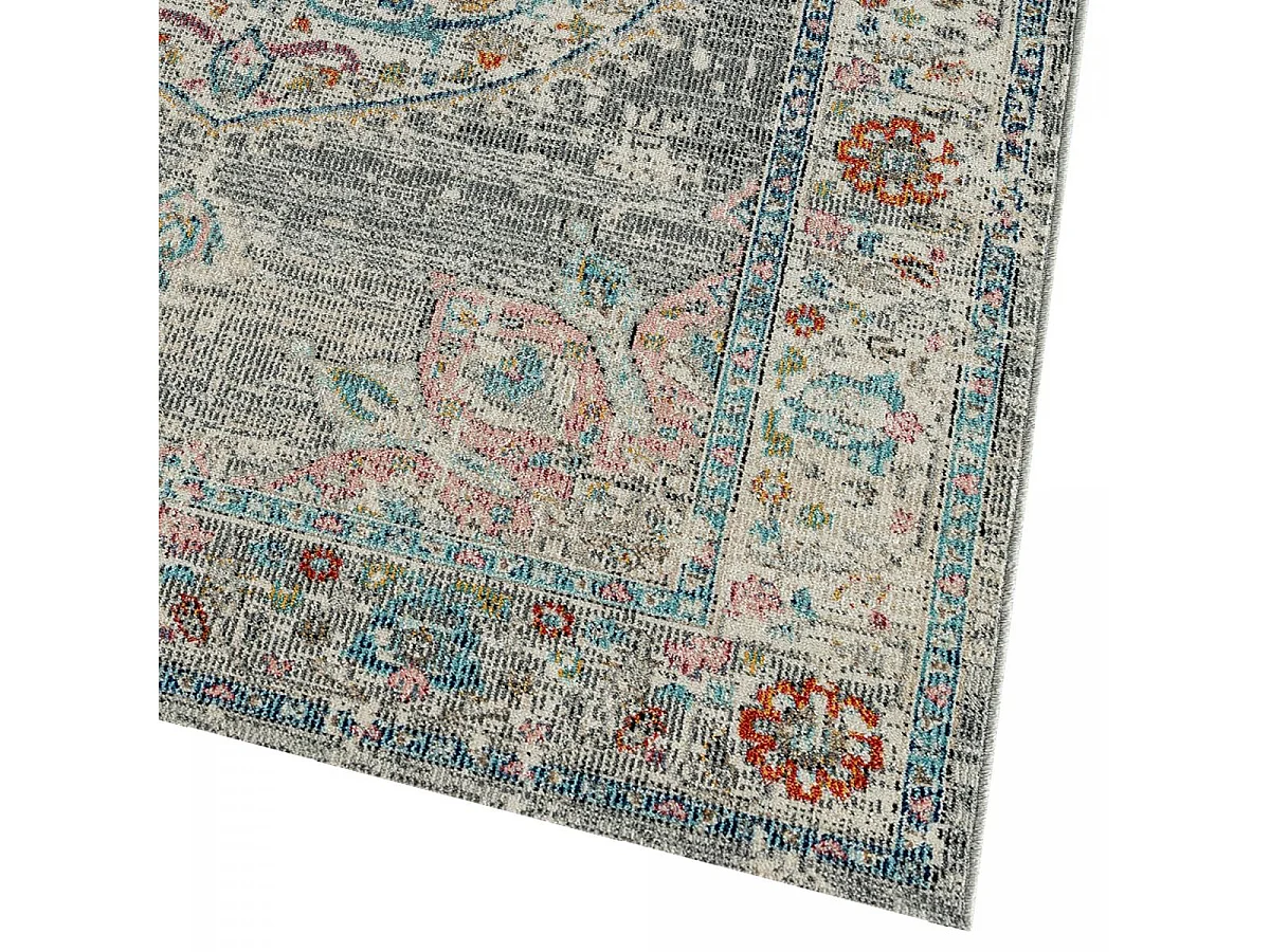 Tapis extérieur 80x150 tissé kilim gris eT Aleu SALOUT A