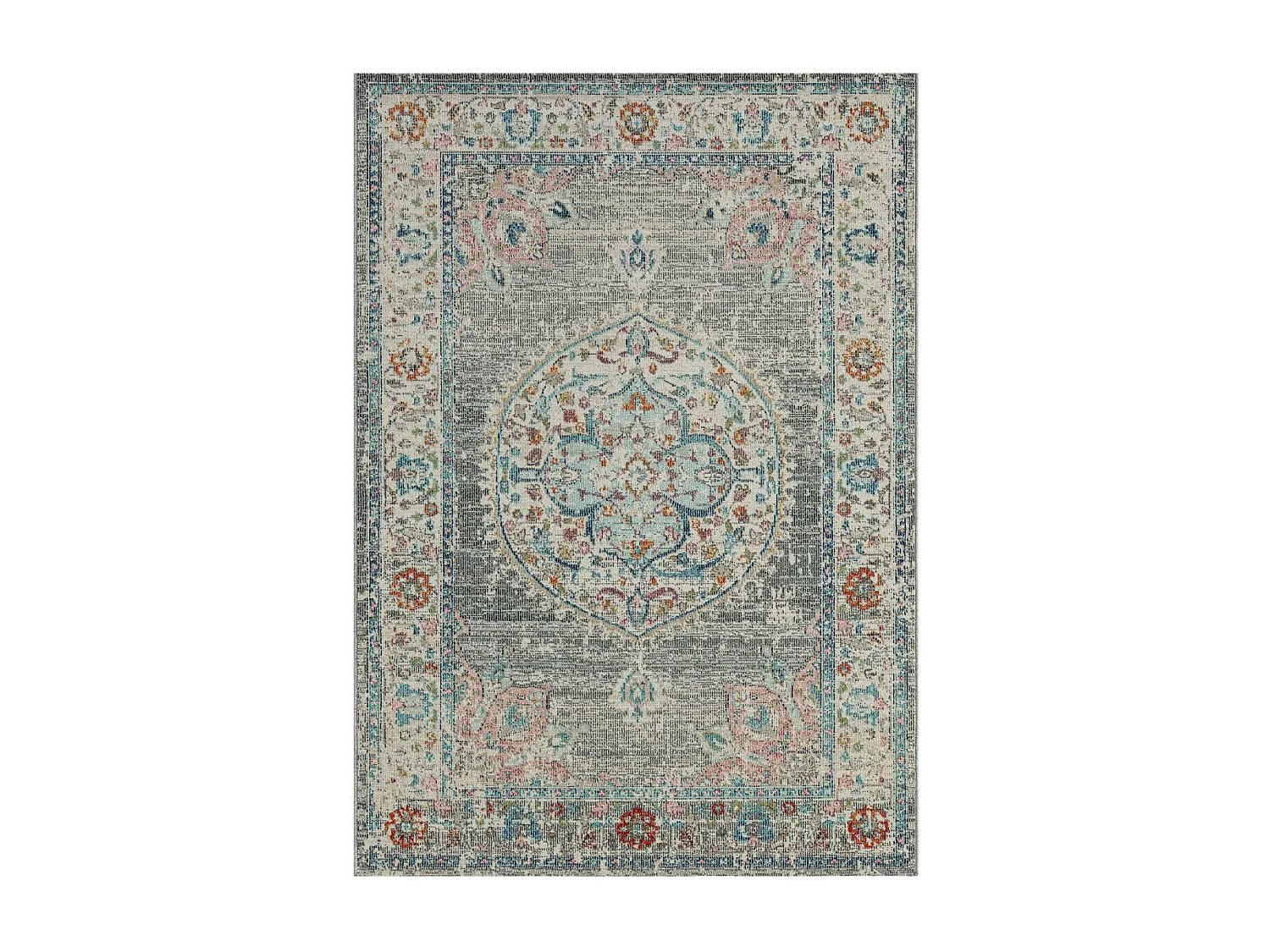 Tapis extérieur 80x150 tissé kilim gris eT Aleu SALOUT A