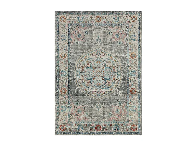 Tappeto da esterno 80x150 tessuto kilim grigio e blu SALOUT B