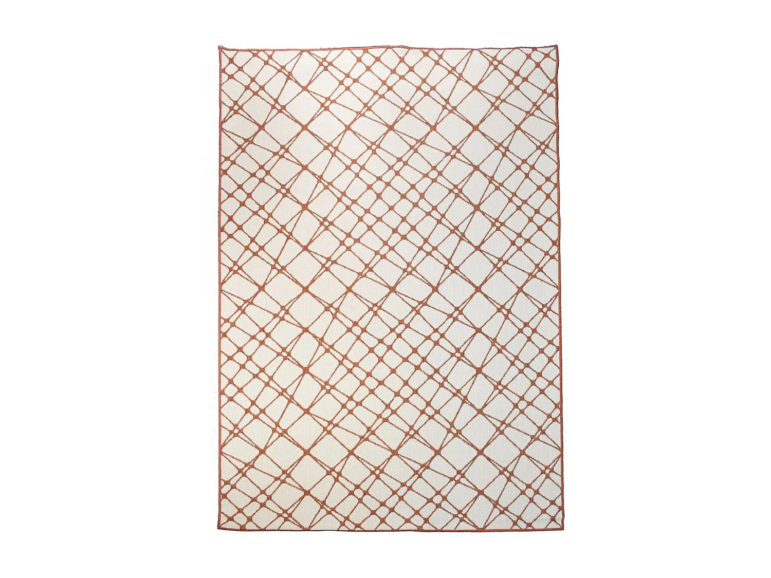 Tapis extérieur, kilim reversible 120x170 LYN2 AC REVERSIBLE marron et blanc