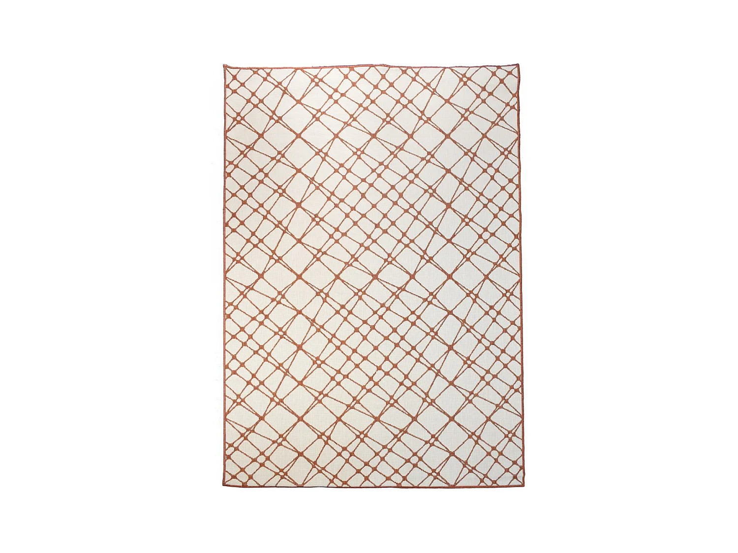 Tapis extérieur, kilim reversible 120x170 LYN2 AC REVERSIBLE marron et blanc