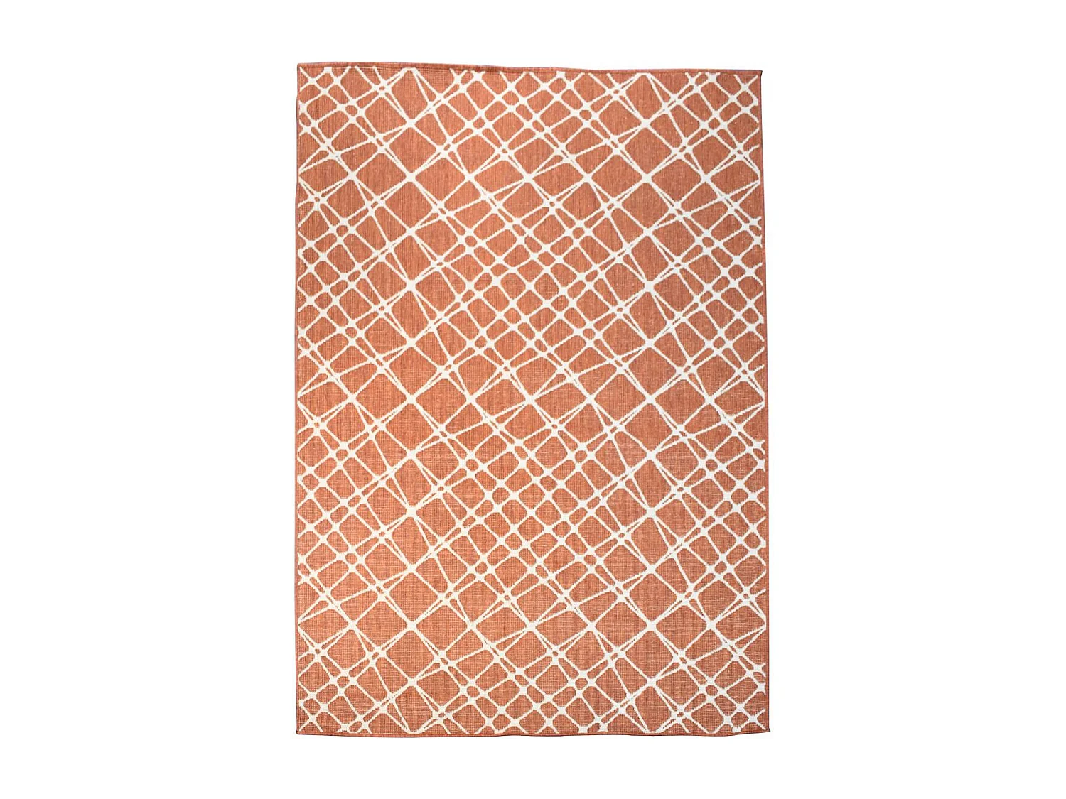 Tapis extérieur, kilim reversible 120x170 LYN2 AC REVERSIBLE marron et blanc