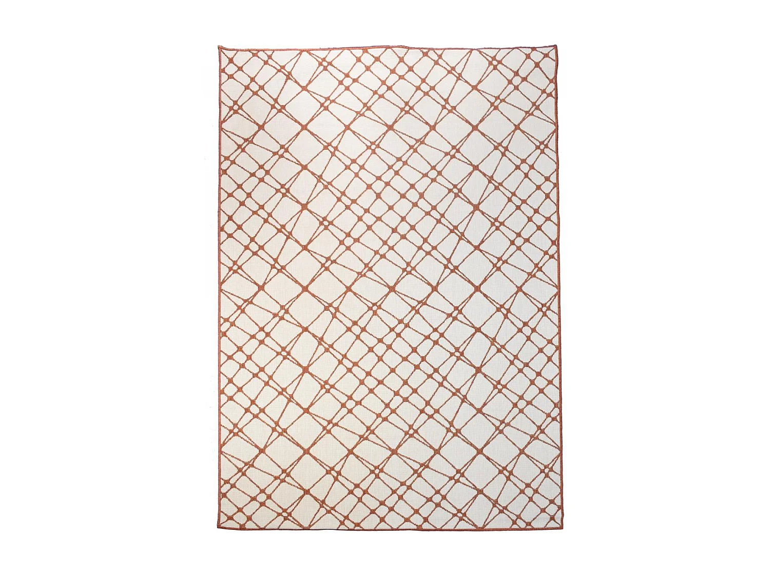 Tapis extérieur, kilim reversible 120x170 LYN2 AC REVERSIBLE marron et blanc
