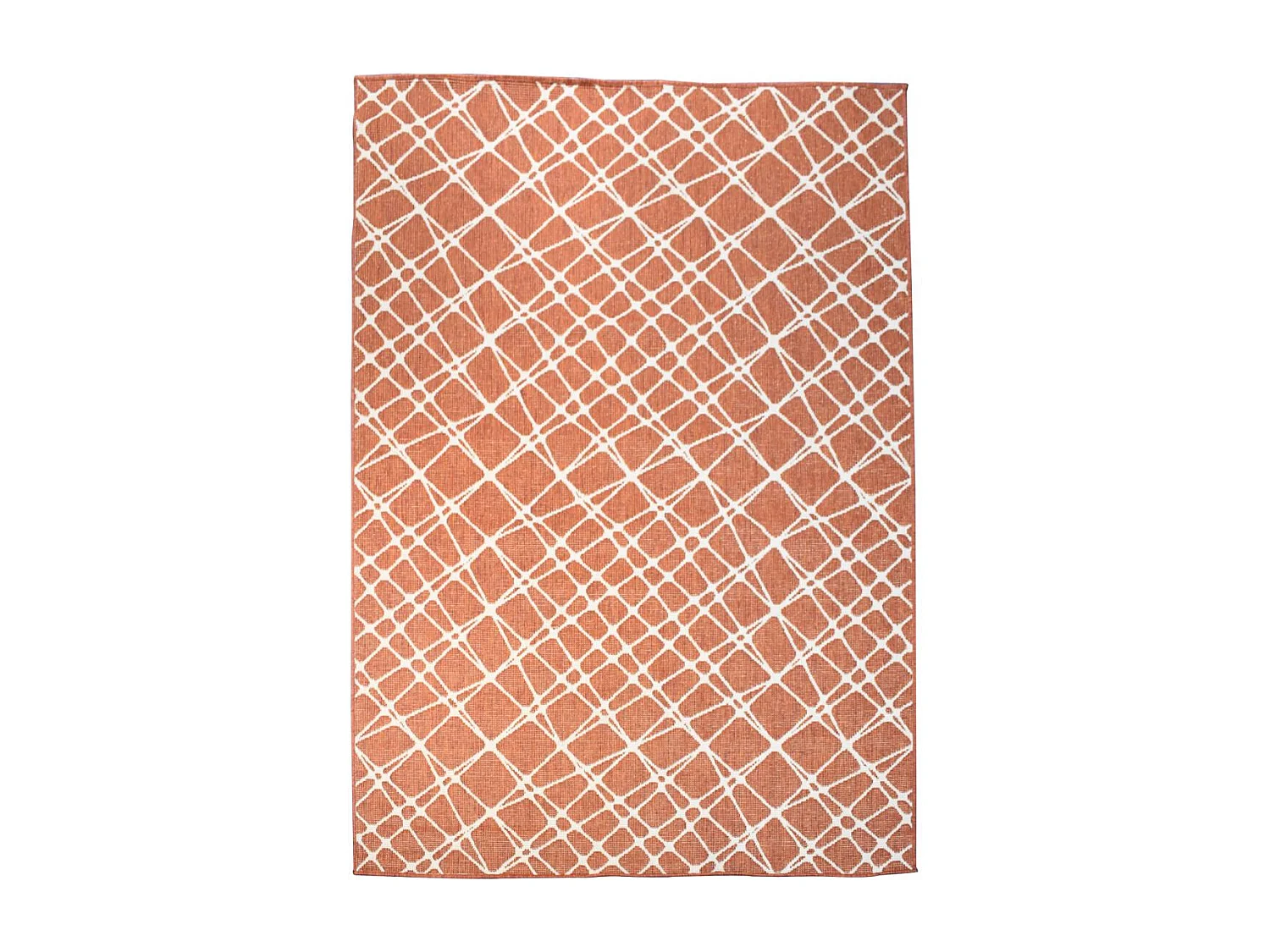 Tapis extérieur, kilim reversible 120x170 LYN2 AC REVERSIBLE marron et blanc